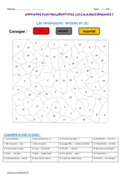 Terminaisons verbales en e - Cm2 - Coloriage magique - PDF à imprimer