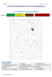 Différents niveaux de langage - Cm2 - Coloriage magique - PDF à imprimer