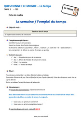 Semaine - Emploi du temps - Ce2 - Fiche de préparation - PDF à imprimer