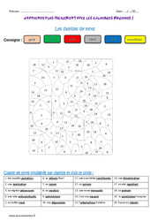 Familles de mots - Cm2 - Coloriage magique - PDF à imprimer