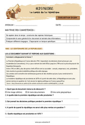 Le temps de la république CM2 - Evaluation + Bilan - PDF à imprimer