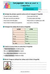 Être et avoir à l’imparfait – Exercices de conjugaison pour le ce1 - PDF à imprimer