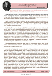Les voyages de Gulliver (Jonathan Swift) - 5ème - Littérature - PDF à imprimer