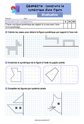Construire le symétrique d'une figure – Évaluation de géométrie pour le ce1 - PDF à imprimer