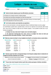 L’histoire des mots – 5ème – Exercices avec les corrigés - PDF à imprimer