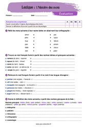 L’histoire des mots – 5ème – Evaluation avec la correction - PDF à imprimer