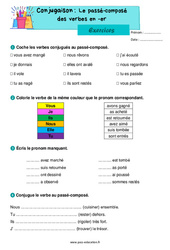 Le passé-composé des verbes en -er – Exercices pour le ce1 - PDF à imprimer