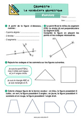 Le vocabulaire géométrique – Exercices pour le ce1 - PDF à imprimer