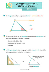 Identifier et décrire les triangles – Leçon pour le ce1 - PDF gratuit à imprimer