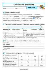 Calculer une probabilité – 5ème – Exercices avec les corrigés - PDF à imprimer