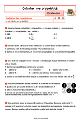Calculer une probabilité – 5ème – Evaluation avec la correction - PDF à imprimer