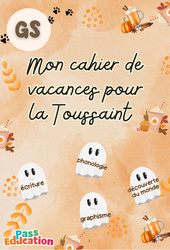 Toussaint - Cahier de vacances gratuit - GS - Maternelle - PDF à imprimer