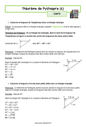 Théorème de Pythagore – 4ème – Séquence complète - PDF à imprimer