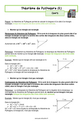 Théorème de Pythagore (2) – 4ème – Séquence complète - PDF à imprimer