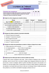 Le présent de l’indicatif – 6ème – Evaluation avec la correction - PDF à imprimer