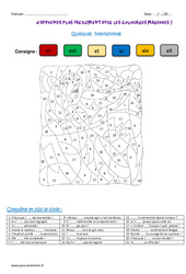 Homophones - Cm2 - Coloriage magique - PDF à imprimer