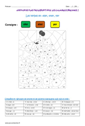 Verbes en –eler, -eter, -yer - Cm2 - Coloriage magique - PDF à imprimer