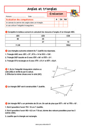Angles et triangles – 5ème – Evaluation avec la correction - PDF à imprimer