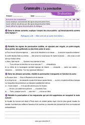 La ponctuation – 5ème – Evaluation avec la correction - PDF à imprimer