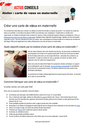 Atelier : carte de vœux en maternelle - PDF à imprimer