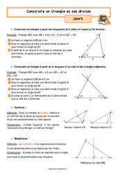 Construire un triangle et ses droites – 5ème – Séquence complète - PDF à imprimer