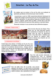 Le Puy du Fou - Cm1 - Cm2 - Lecture documentaire - PDF à imprimer