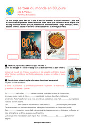 Le tour du monde en 80 jours - 6ème - Ateliers de lecture - PDF à imprimer