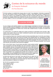 Contes de la naissance du monde (de Françoise Rachmuhl) - 6ème - Lecture - PDF à imprimer