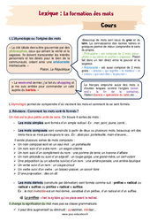 La formation des mots – 4ème – Cours - PDF à imprimer
