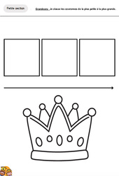 Classe les couronnes de la plus petite à la plus grande – Épiphanie - Grandeurs – Petite section – Maternelle - PDF à imprimer