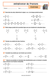 Multiplication de fractions – 4ème – Exercices avec les corrigés - Séquences didactiques CRPE 2025 - PDF à imprimer
