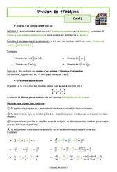La division de fractions – 4ème – Séquence complète - PDF à imprimer
