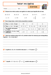 Tester une égalité – 4ème – Exercices avec les corrigés - PDF à imprimer