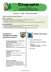 Se déplacer au quotidien en France – Cm2 – Séquence + vidéo – Miss Boussole - PDF à imprimer