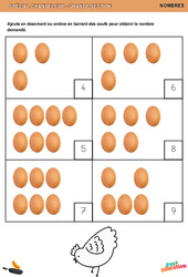 Ajoute en dessinant ou enlève en barrant des œufs - Chandeleur – Grande section – Maternelle - PDF à imprimer