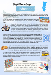 Lisbonne - Escale 2 - Petit tour en Europe - 4ème - Cahier de vacances de Noël - PDF à imprimer
