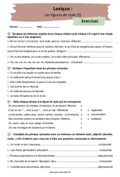 Les figures de style (2) – 4ème – Exercices avec les corrigés - PDF à imprimer