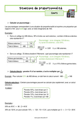 Situations de proportionnalité – 4ème – Séquence complète - PDF à imprimer