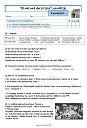 Situations de proportionnalité – 4ème – Evaluation avec la correction - PDF à imprimer