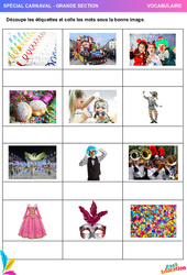 Carnaval – Vocabulaire - GS - Grande section – Maternelle - PDF à imprimer