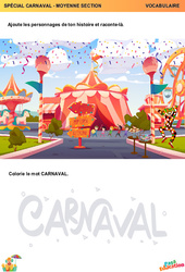 Ton histoire – Carnaval – Vocabulaire - MS - Moyenne section – Maternelle - PDF à imprimer