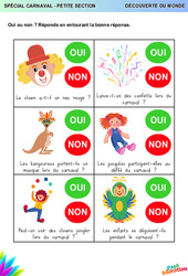 Carnaval (oui ou non) - PS - Questionner le monde en maternelle - PDF à imprimer