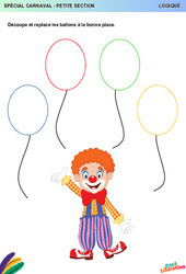 Ballons - Carnival - Logique - PS - Petite section - Maternelle - PDF à imprimer