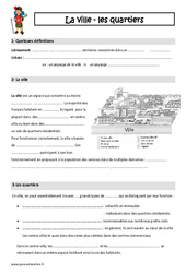 Ville - Quartiers - Ce2 - Leçon - PDF gratuit à imprimer