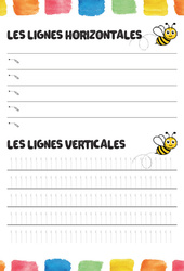 Lignes horizontales et lignes verticales - Fichier graphisme - Maternelle - PDF à imprimer