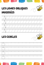 Les lignes inversées et les cercles - Fichier graphisme - Maternelle - PDF à imprimer