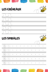 Les créneaux et les spirales - Fichier graphisme - Maternelle - PDF à imprimer