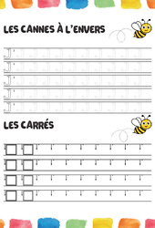 Cannes à l'envers & les carrés - Fichier graphisme - Maternelle - PDF à imprimer