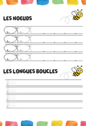 Nœuds et les longues boucles - Fichier graphisme - Maternelle - PDF à imprimer