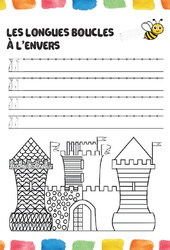 Longues boucles à l'envers - Fichier graphisme - Maternelle - PDF à imprimer